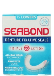 Sea Bond Secure Denture Adhesive Seals, Original Uppers, -Free,  All-Day-Hold