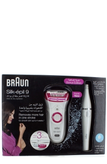 Braun Silk-Épil 9 9-538 - Wet&Dry Cordless Epilator + 2 Extras Including A  Face Epilator
